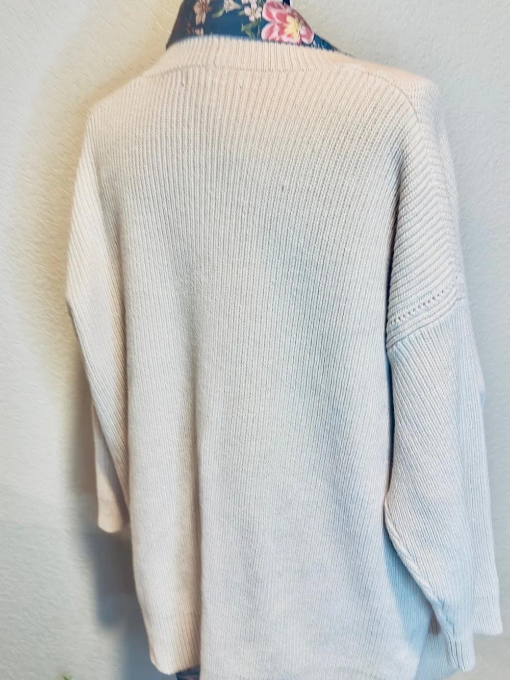 Banana Republic Oversized Cream Open-Front Knit Cardigan size Medium